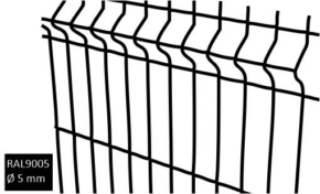 Staketpaneler 3D 5mm RAL9005 svart