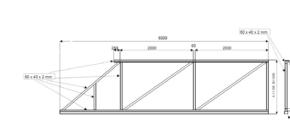 Liugvärava raam ava 4m RAL7016