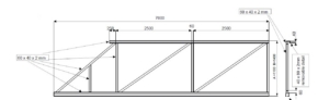 Liugvärava raam ava 5m RAL7016
